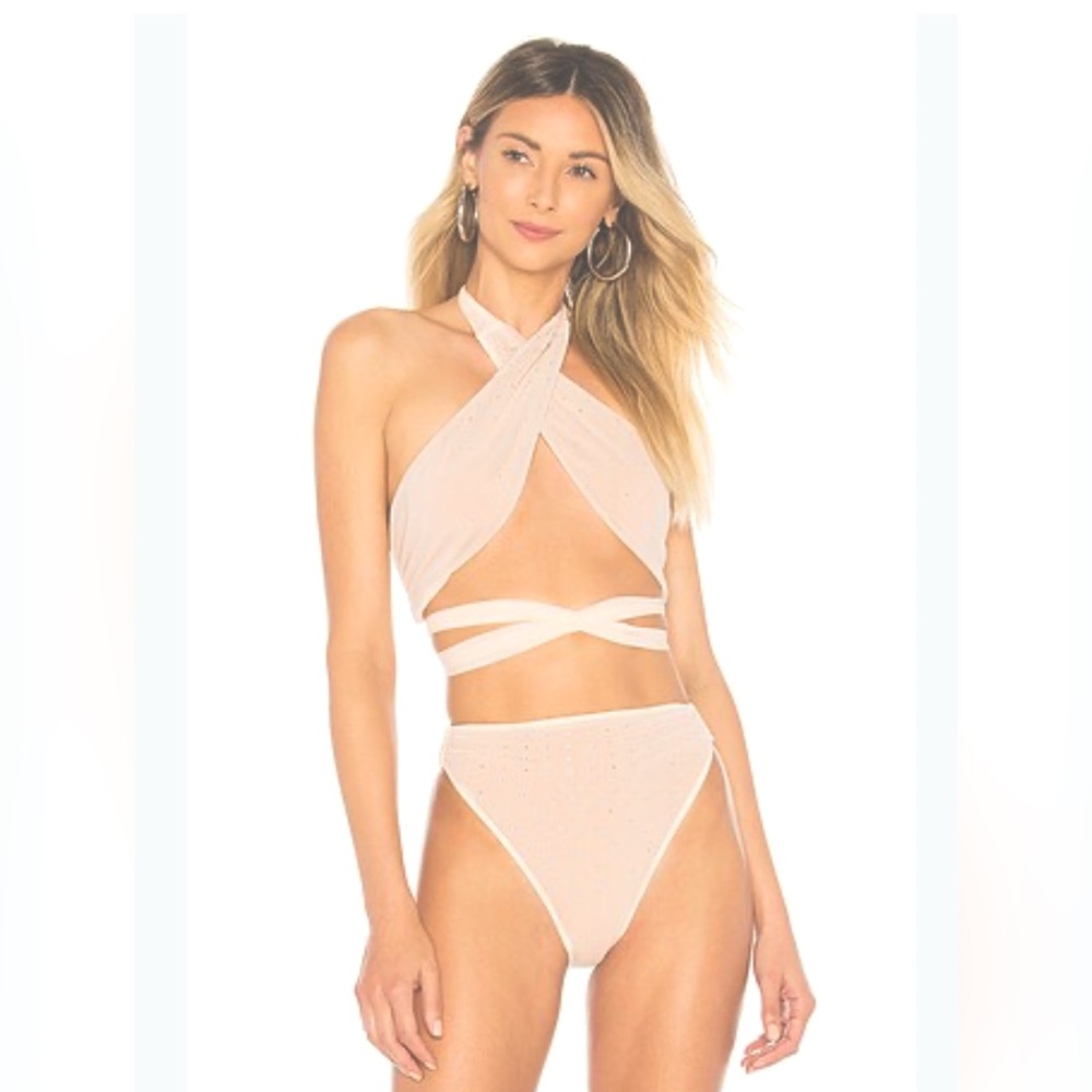 Lovers & Friends nude/white diamond bikini